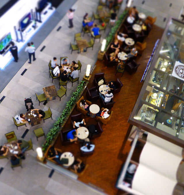 Customers seen from above in a mall. The pragmatic personas template gives you a usable view of the customers you're building your product for.